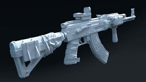 AK 47 Full Customized 3D Model CGTrader