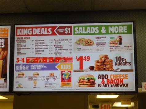 Burger King Restaurant Menu