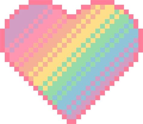 Premium Vector Rainbow Heart Pixel Art