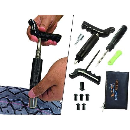 Grand Pitstop Tubeless Tyre Puncture Repair Kit With Mushroom Plugs For