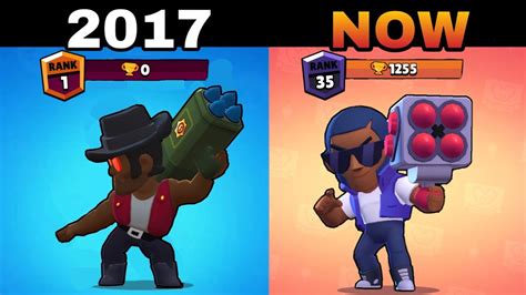 Brawl Stars Old Vs New Brawl Stars Evolution Of Brawlers 2017 Vs