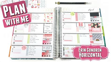 Pwm Shabby Rose Plan With Me Erin Condren Life Planner Horizontal