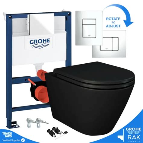 Grohe M Concealed Cistern Wc Frame Rak Rimless Wall Hung Toilet