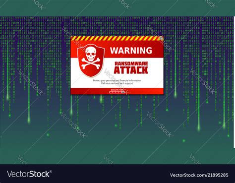 Alert Message Virus Detected Ransomware Attack Vector Image