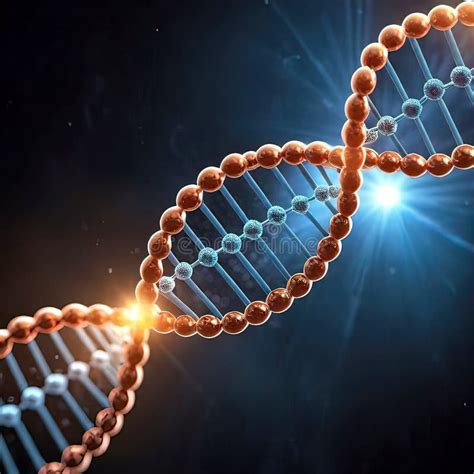 Conceptual Image Of Dna Structure With Molecules Illustrating Genetic