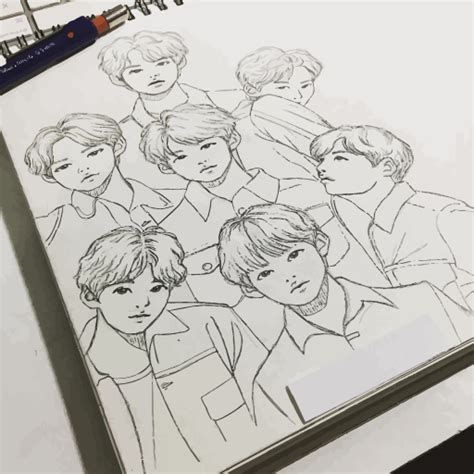 Detalle Imagen Dibujos De Bts Paso A Paso Thptletrongtan Edu Vn