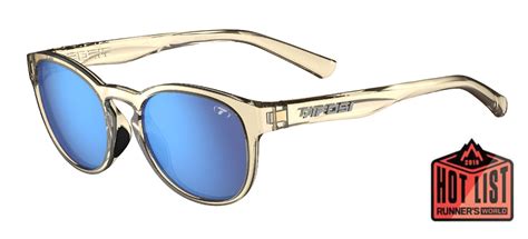 Tifosi Svago Active Lifestyle Sport Sunglasses Golden Ray Frame Smoke Tint With Blue Mirror