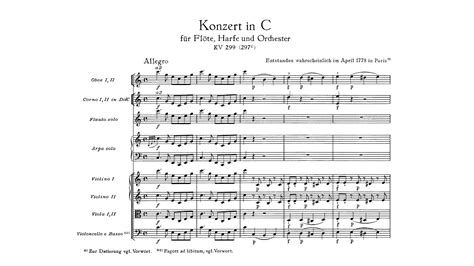 Mozart Flute And Harp Concerto In C Major K C With Score