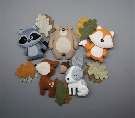 Woodland Nursery Decor Felt Woodland Animals Forest Animals Etsy In