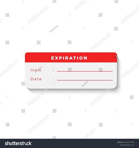 Expiration Date Product Label Signs Symbol Stock Vector (Royalty Free ...