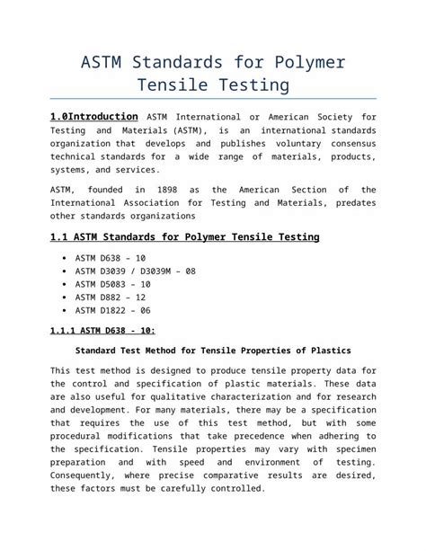 Docx Astm S Standards For Tensile Polymer Testing Dokumen Tips