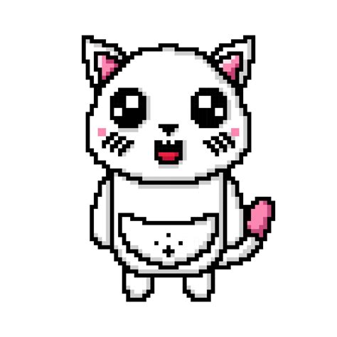 Pixel Art Cute Cat Illustration Design Mascot Kawaii 22039314 Vector