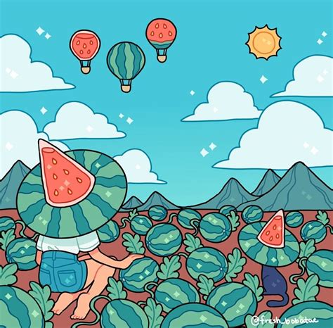 Watermelon Witch An Art Print By Fresh Bobatae INPRNT Art Kawaii