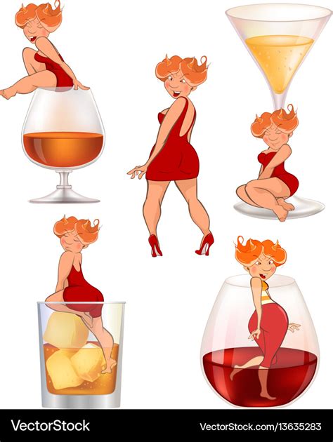 Set Of Sexy Girls For Design Cartoon Character Vector Image