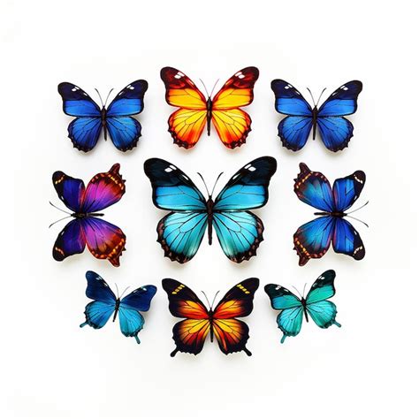 Premium Photo Fluttering Kaleidoscope Multicolored Butterflies On A