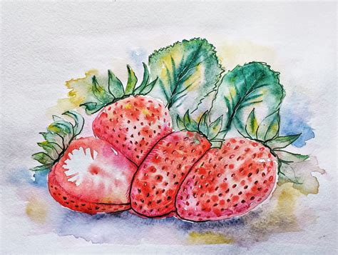 Strawberry, Watercolor, Drawing Free Stock Photo - Public Domain Pictures