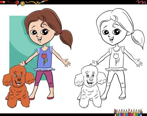 Desenho De Menina Com Cachorro Para Colorir - Desenho De Menina Com Cachorro Para Colorir Menina Dos Desenhos