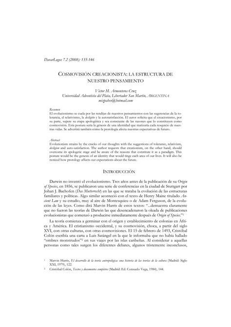 PDF Cosmovisión creacionista la estructura de nuestro pensamiento