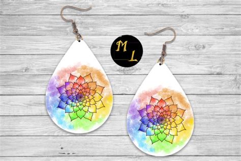 Mandala Earrings Sublimation Design Graphic By Daryaboska Creative