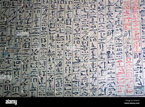 Cursive hieroglyphic script from a book of the dead. Artist: Unknown ...