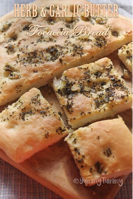 Herb And Garlic Butter Focaccia Bread Yummy Tummy