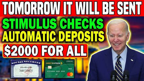 Tomorrow It Will Be Sent 2000 Stimulus Checks Automatic Deposits For