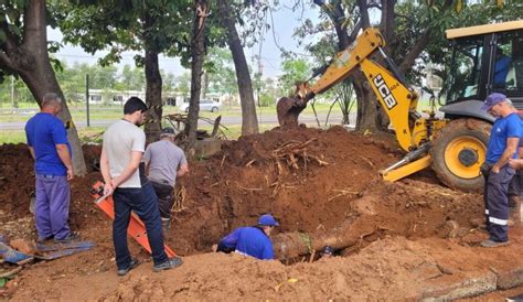 Semae Realizou Reparo Em Adutora Rompida No Bairro Parque Piracicaba