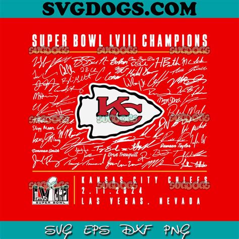 Kansas City Chiefs Super Bowl LVIII Champions Roster Autograph Signing SVG