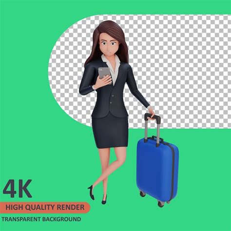 Premium Psd Businesswoman Using A Cellphone 3d Rendering Of Character