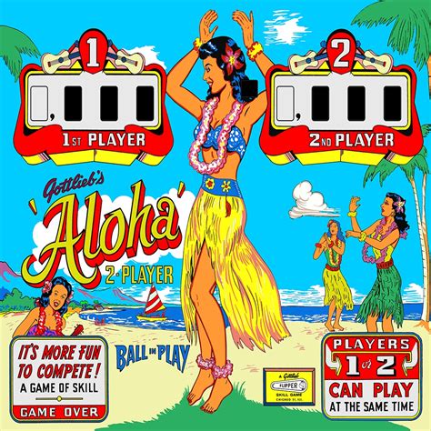 Aloha Gottlieb Jpr Backglass Pinball Nirvana