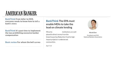 National Bankers Association On Linkedin The Epa Must Enable Mdis To Take The Lead On Climate