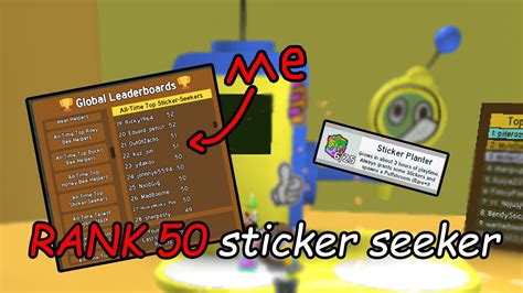 Rank 50 Sticker Seeker Bee Swarm Simulator YouTube