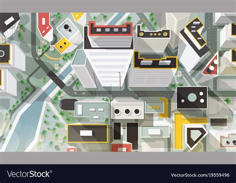 Top Aerial Or Bird S Eye View City Royalty Free Vector Image