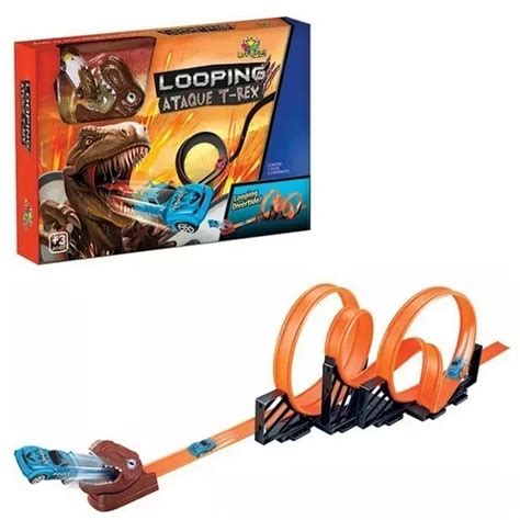 Pista Tipo Hotwheels Looping 360 Lançador mais Carrinho pista dino