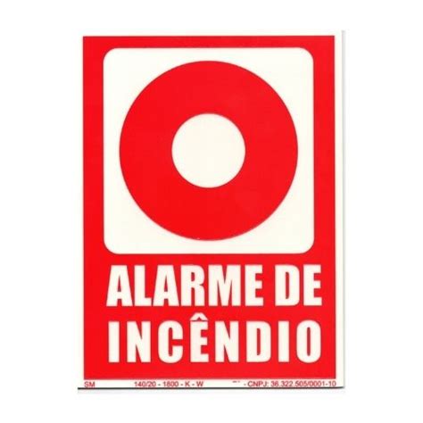 Placa Alarme De Inc Ndio Fotoluminescente