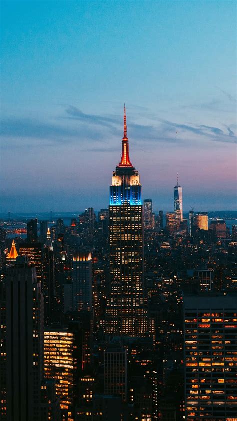 Download New York City Night Empire State Iphone Wallpaper