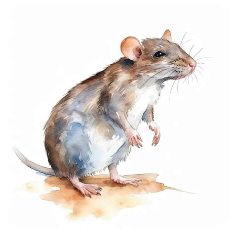 Premium Ai Image Watercolor Painting Of A Mouse