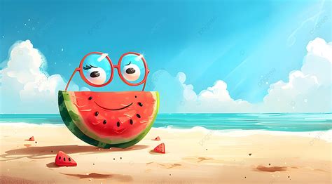 Juicy Watermelon Ripe And Refreshing Basking Under The Sun On A Sandy