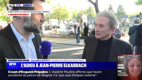 Vidéo Michel Drucker aux obsèques de Jean Pierre Elkabbach le 6