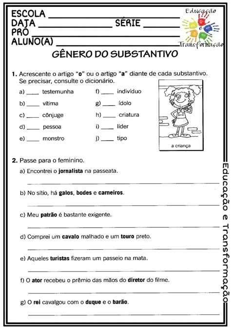 Atividades Sobre Substantivos 6o Ano Tirinhas Gabarito