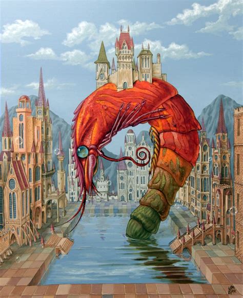 Red Shrimp Painting By Victor Molev Artmajeur Wooden Jigsaw