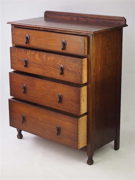 Tall Vintage Oak Chest Of Drawers