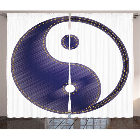 East Urban Home Rustikaler Vorhang Harmony Theme Ying Yang Wei Und