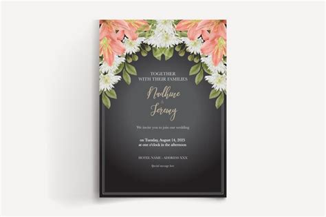 Plantilla De Invitaci N Floral De Despedida De Soltera Vector Premium