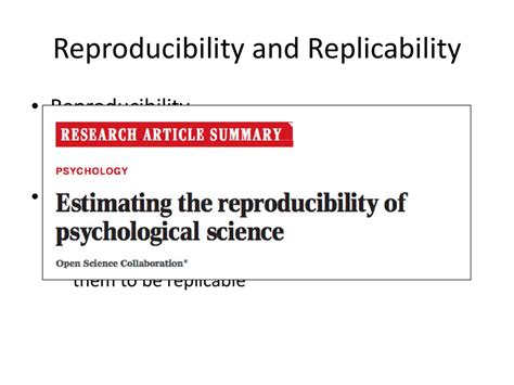 Reproducibility And Replicability In A Fast Paced Methodological World