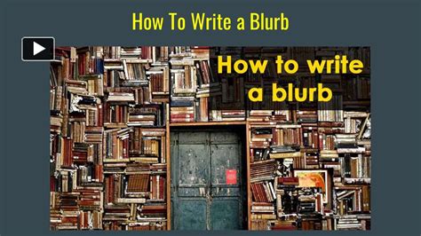 PPT How To Write A Blurb Book Blurb Example PowerPoint Presentation