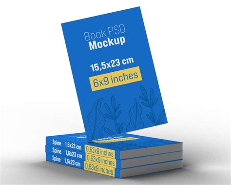 Premium PSD 4 Stacked Books Psd Mockup