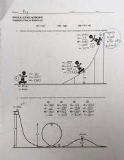 Physical Science Worksheet Conservation Of Energy 2 Studying Worksheets