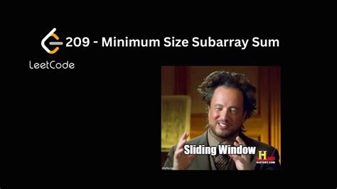 Minimum Size Subarray Sum Leetcode 209 YouTube