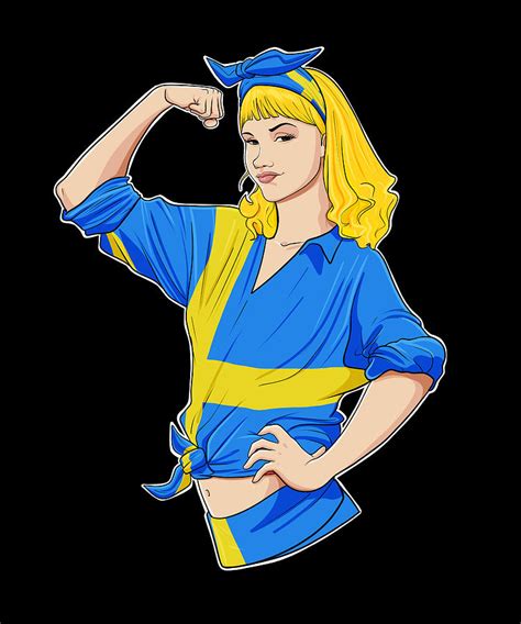 Swedish Girl Unbreakable I Swedish Heritage I Sweden Flag Digital Art